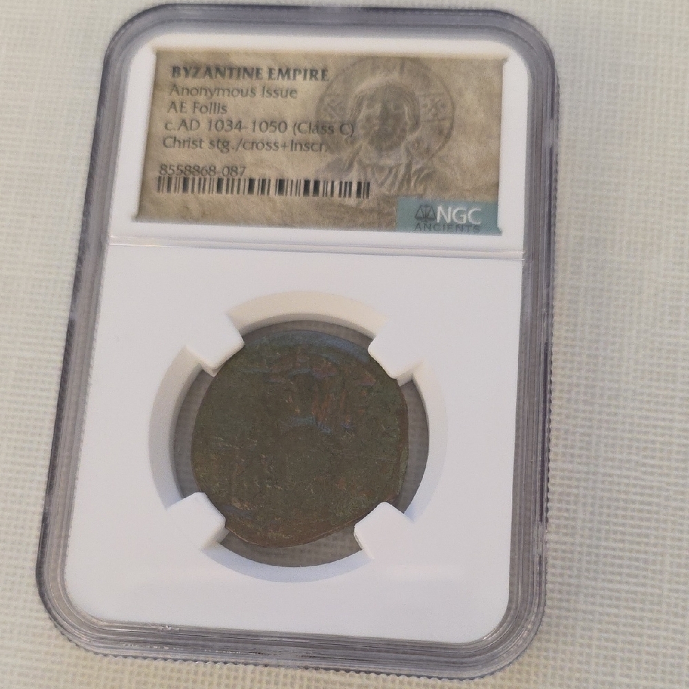 Jesus Christ Conqueror Ancient Byzantine Empire Coin 1034-1050AD NGC Genuine